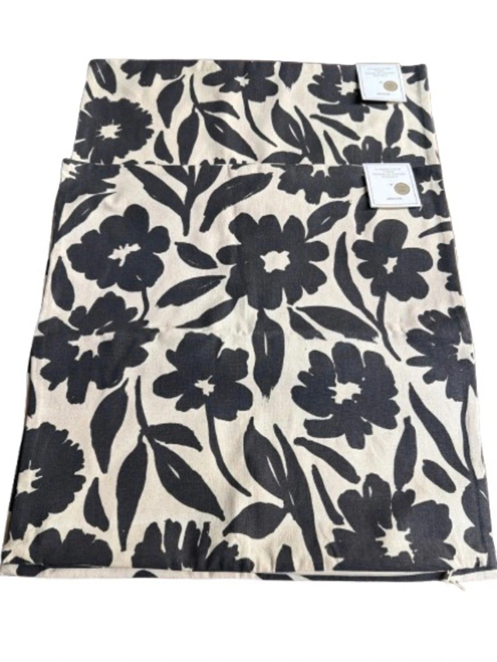 H&M Home Cushion Cover 20x20 Floral Black & Cream NWT- 4 included- indoor/outdoo